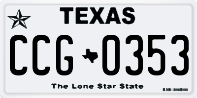 TX license plate CCG0353