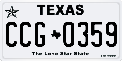 TX license plate CCG0359