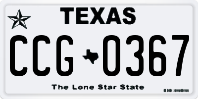 TX license plate CCG0367