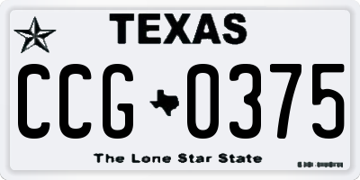 TX license plate CCG0375