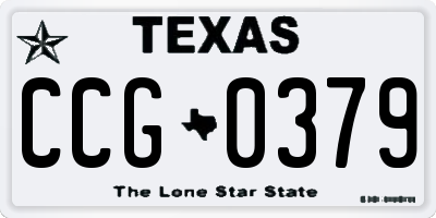 TX license plate CCG0379