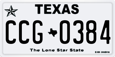 TX license plate CCG0384