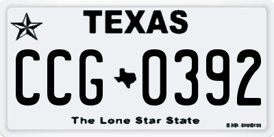 TX license plate CCG0392