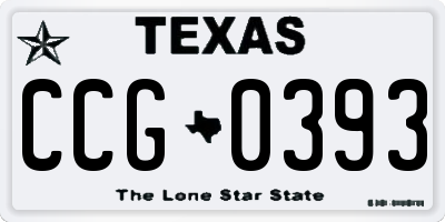 TX license plate CCG0393
