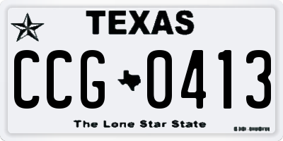 TX license plate CCG0413