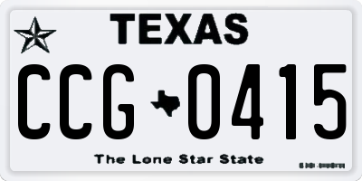 TX license plate CCG0415