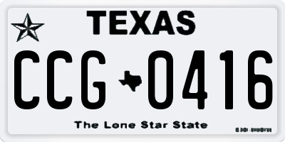 TX license plate CCG0416