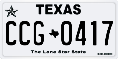 TX license plate CCG0417