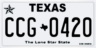 TX license plate CCG0420