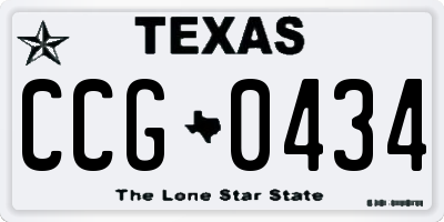 TX license plate CCG0434