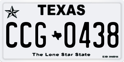 TX license plate CCG0438