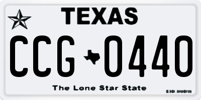 TX license plate CCG0440