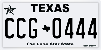 TX license plate CCG0444