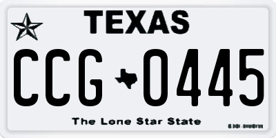 TX license plate CCG0445