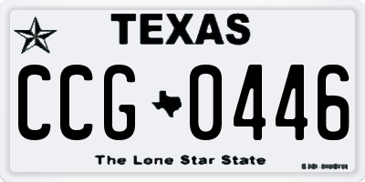 TX license plate CCG0446