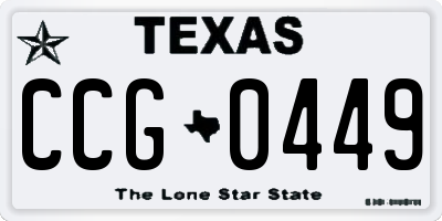 TX license plate CCG0449