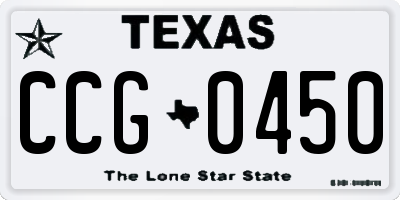 TX license plate CCG0450