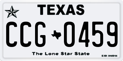 TX license plate CCG0459