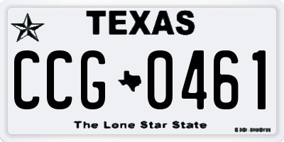 TX license plate CCG0461