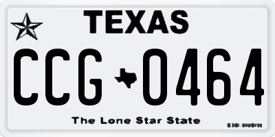 TX license plate CCG0464
