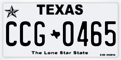 TX license plate CCG0465