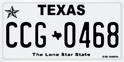 TX license plate CCG0468