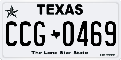TX license plate CCG0469