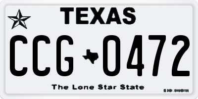 TX license plate CCG0472