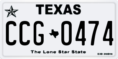 TX license plate CCG0474