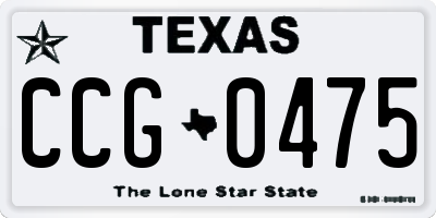 TX license plate CCG0475