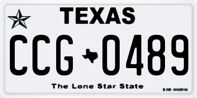 TX license plate CCG0489