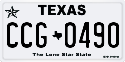 TX license plate CCG0490
