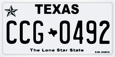 TX license plate CCG0492