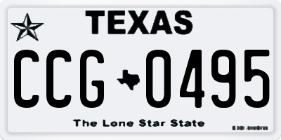 TX license plate CCG0495