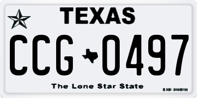 TX license plate CCG0497