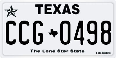 TX license plate CCG0498