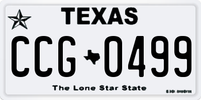 TX license plate CCG0499