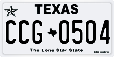 TX license plate CCG0504
