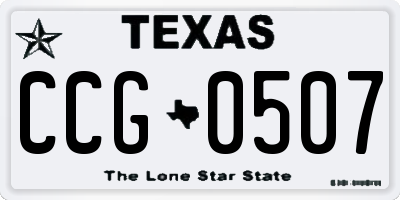TX license plate CCG0507