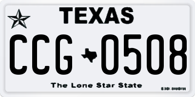 TX license plate CCG0508