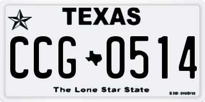 TX license plate CCG0514