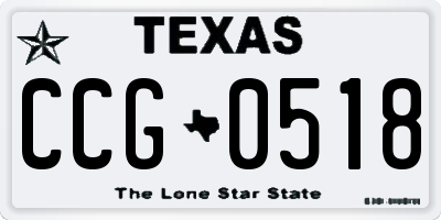TX license plate CCG0518