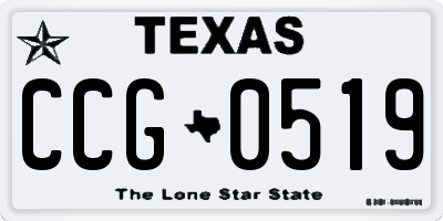 TX license plate CCG0519