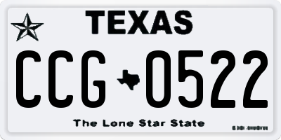 TX license plate CCG0522