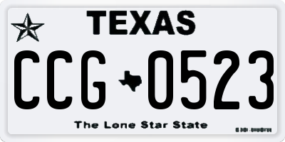 TX license plate CCG0523