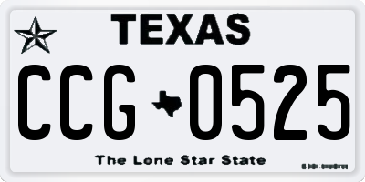 TX license plate CCG0525