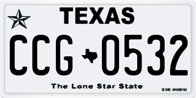 TX license plate CCG0532