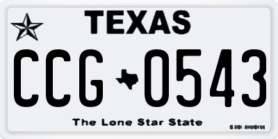 TX license plate CCG0543