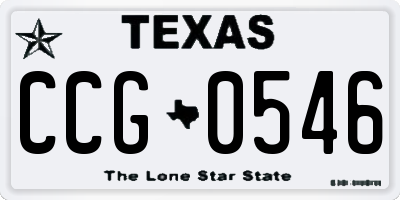 TX license plate CCG0546