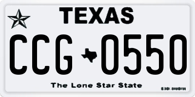 TX license plate CCG0550
